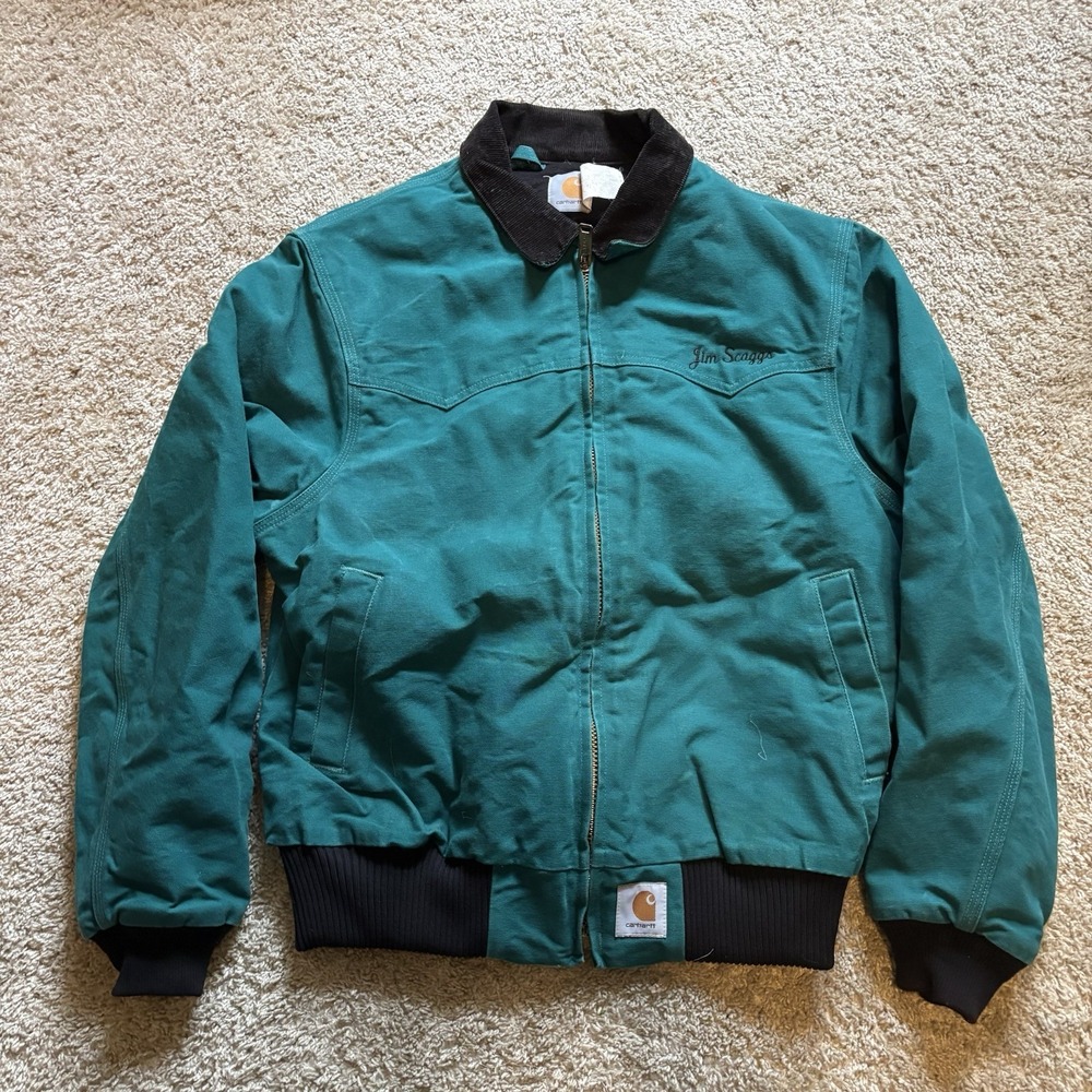 Vintage Carhartt J13 AQU Aqua Blue Santa Fe Jacket Size Large